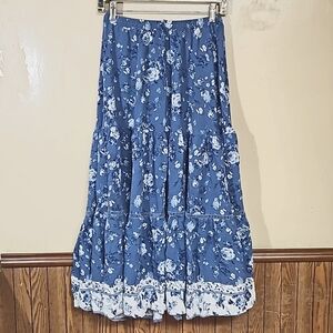 Shareen Blue Floral Skirt 10